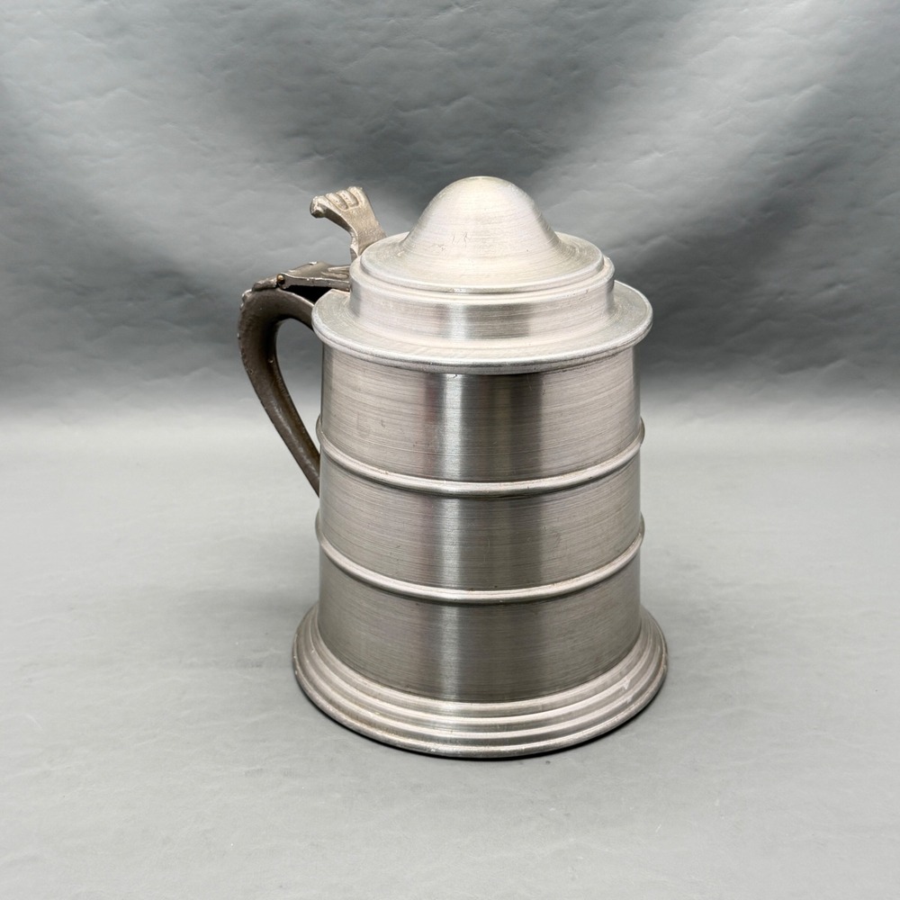 Vintage Aluminium Ice Bucket Beer Stein Mug Lidded Hong Kong Read Description